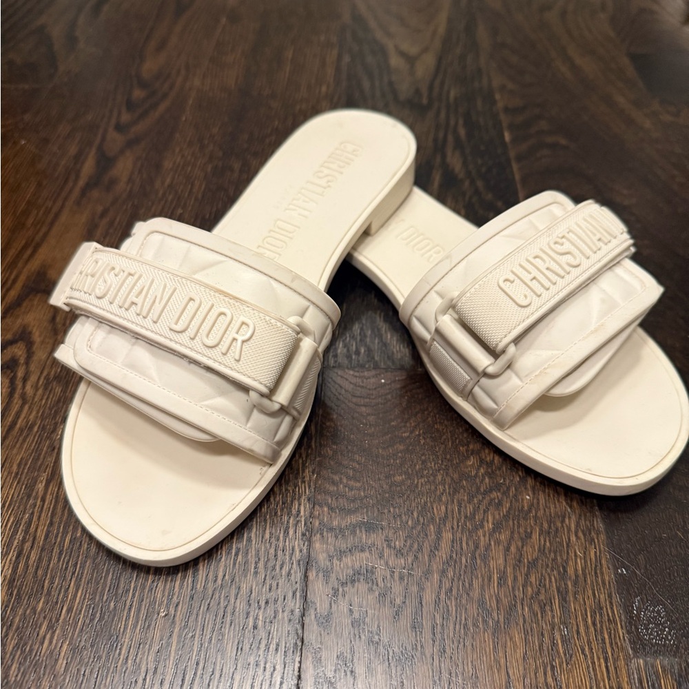 Christian Dior White Slides